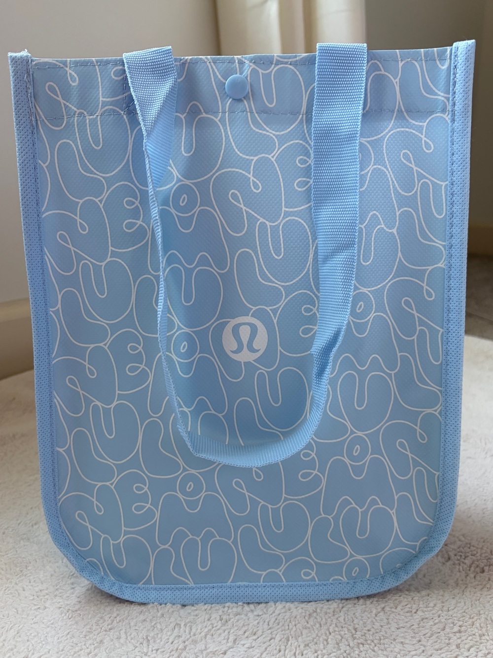 Lululemon Reusable Small Light Blue Shopping Tote Bag